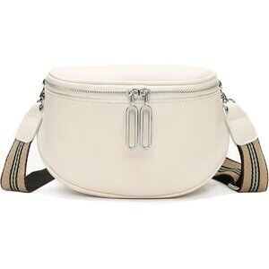 💫 Glt.etl Crossbody Bag Women White Leather Genuine Fashion Belt Waist Pack